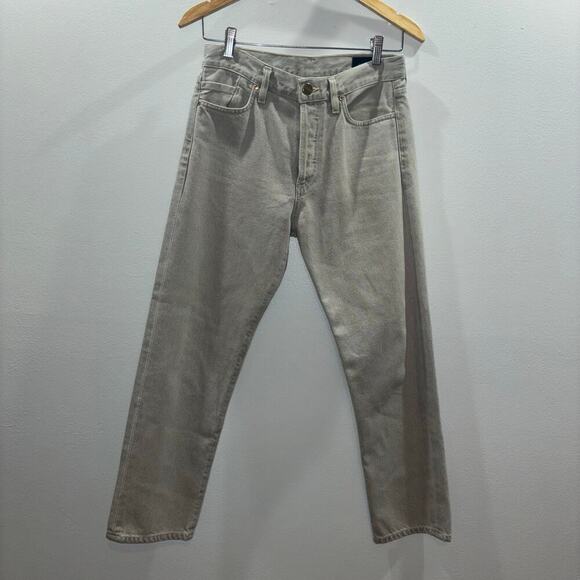 Goldsign Mid Rise Low Slung Straight Leg Relaxed Fit Jeans in Dove Grey Size 24 - Picture 1 of 11